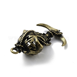ハロウィーン合金ペンダント  スカル  アンティークブロンズ  45.5x25.5x14mm  穴：2.5mm&nbsp;FIND-G019-02AB