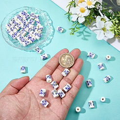 手作り磁器ビーズ50個  ファミーユスタイルバラ  花柄を持つ列  藤紫色  12.5x8.5mm  穴：3mm&nbsp;PORC-PA0001-56A