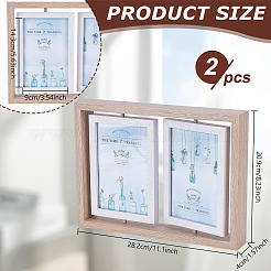 2Pcs Wood with Glass Double Rotatable Photo Frame Stand&nbsp;AJEW-WA0004-84B-01