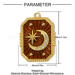 304 Stainless Steel Enamel Pendants&nbsp;STAS-OY004-76G