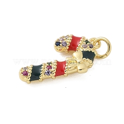 Brass Micro Pave Cubic Zirconia Pendants&nbsp;KK-P293-31G