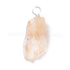 Rough Raw Natural Citrine Pendants&nbsp;PALLOY-JF01785-03
