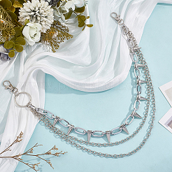 1Pc Unisex Rivet Alloy 3 Layered Waist Chain Belts&nbsp;AJEW-CY0002-26P