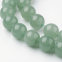 天然石グリーンアベンチュリンビーズ連売り  ラウンド  12mm  穴：2mm  約31~32個/連  14.9インチ（38cm）&nbsp;G-G735-63-12mm