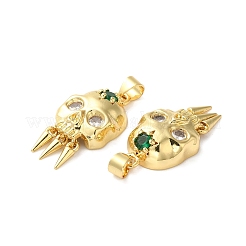 Rack Plating Brass Pave Cubic Zirconia Pendants&nbsp;KK-O142-36G