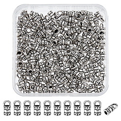 150 個の合金コード端  エンドキャップ  溝付き柱  アンティークシルバー  10x5x4mm  穴：3x2.5mm  内径：2.2mm&nbsp;FIND-FH0008-75