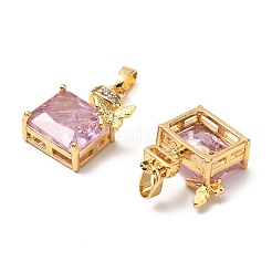 Brass Micro Pave Cubic Zirconia Pendants&nbsp;KK-G533-13G-02