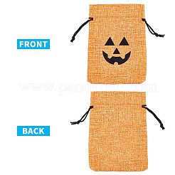 Polyester Imitation Burlap Packing Pouches Drawstring Bags&nbsp;ABAG-PH0002-49