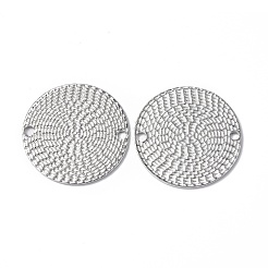 変色しない304ステンレススチールコネクタチャーム  フラットラウンドいリンク  ステンレス鋼色  20x1mm  穴：1.6mm&nbsp;STAS-C066-04P