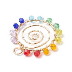 Chakra Baking Paint Glass Pendant&nbsp;PALLOY-JF02745-02