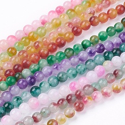 Two Tone Natural White Jade Bead Strands&nbsp;G-R165-6mm-M1