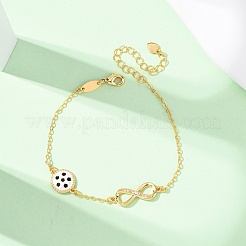 Sports Brass Micro Pave Cubic Zirconia Infinity Link Bracelets&nbsp;BJEW-D386-01E-G