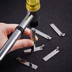 201 ステンレススチール長方形スタンプブランクタグペンダント  ベイルクラスプのスナップ付き  片側研磨  ステンレス鋼色  40x9x1mm  穴：7x3.5mm  20個/箱&nbsp;STAS-BC0002-20P