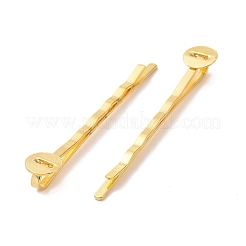 アイアン製ヘアピンパーツ  金色  サイズ：幅さ約2mm  長さ52mm  厚さ2mm  トレイ：直径8mm  厚さ0.5mm&nbsp;PHAR-Q017-G1