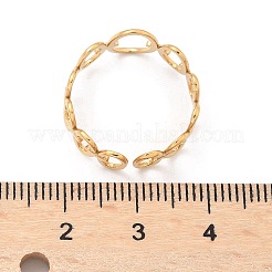 イオンプレーティング(IP) 調節可能な 304 ステンレススチール製指輪  カフスリング  長持ちメッキ  リング  ゴールドカラー  usサイズ6 3/4(17.1mm)  6.5~11mm&nbsp;RJEW-L102-05G