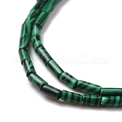 合成マラカイトビーズ連売り  コラム  4x2.5mm  穴：1mm  約87個/連  14.88~15.12インチ（37.8~38.4cm）&nbsp;G-M389-17