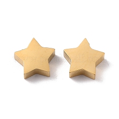 イオンプレーティング（IP）304ステンレススチールチャーム  スター  ゴールドカラー  9x9.5x3mm  穴：1.6mm&nbsp;STAS-F271-15G
