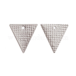 変色しにくい304ステンレススチールペンダント  三角形  ステンレス鋼色  13.5x13x0.5mm  穴：1.2mm&nbsp;X-STAS-D174-04P