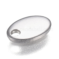 変色しにくい304ステンレススチールチャーム  レーザー切断  オーバル  ステンレス鋼色  9x6x0.9mm  穴：1.7mm&nbsp;STAS-I166-20B