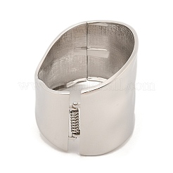 女性用合金プレーンバングル  プラチナ  内径：2-3/8x2-1/8インチ（6.1x5.3cm）&nbsp;BJEW-L629-15P