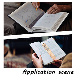 2Pcs 2 Colors Bird and Bamboo Engraved Wood Bookmark for Book Lover&nbsp;AJEW-GA0003-83