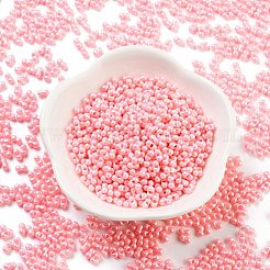 不透明色のガラスシードビーズ  ピーナッツ  フラミンゴ  2x4x2mm  穴：0.8mm  約45000個/ポンド&nbsp;SEED-A033-06B