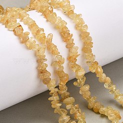 天然石シトリンビーズ連売り  チップ  染め＆加熱  5~8x5~8mm  穴：1mm  約31.5インチ&nbsp;G-O049-B-29A