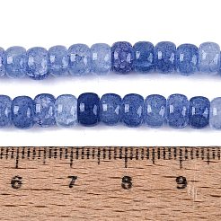 グラデーション染めガラスビーズ連売り  天然石風  ロンデル  マリンブルー  6x4mm  穴：0.8~1.2mm  約185~196個/連  29.13~31.30インチ（74~79.5cm）&nbsp;X-GLAA-Q106-05A-A16