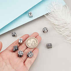 8Pcs 4 Styles 304 Stainless Steel European Beads&nbsp;STAS-GA0001-81