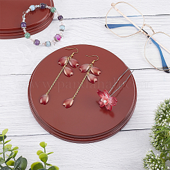 木製ディスプレイ地下室  宝石用  ミニ花瓶ディスプレイ  ラウンド  サドルブラウン  15.24x1.6cm&nbsp;ODIS-WH0027-042