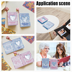 2 Books 2 Colors 3 Inch PVC Mini Love Heart Hollow Photocard Holder Book&nbsp;AJEW-CP0005-36
