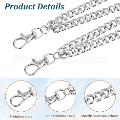 Alloy Double Layer Chain Belts for Pants&nbsp;AJEW-WH20018-130P