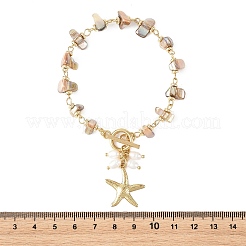 Summer Beach 304 Stainless Steel Starfish Charm OT Bracelets&nbsp;BJEW-JB14373-01