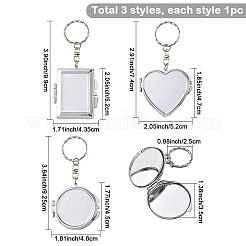 3Pcs 3 Styles Iron Keychains&nbsp;KEYC-SC0001-98P
