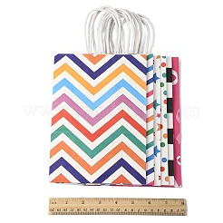12Pcs 6 Colors Print Paper Packing Tote Bags&nbsp;CARB-FS0001-05