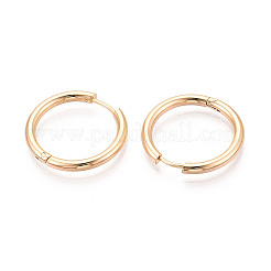 304ステンレススチールフープピアス  イオンプレーティング（ip）  18KGP本金メッキ  22x23x2.5mm&nbsp;EJEW-T048-24D-G