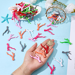 70Pcs 7 Colors Opaque Acrylic Imitation Coral Beads Strands&nbsp;SACR-SC0001-38