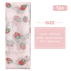 メッシュ刺繍レーストリム  縫製のための縫製  服飾材料  イチゴの模様  ピンク  64-3/8インチ（1636mm）&nbsp;OCOR-WH0073-34A