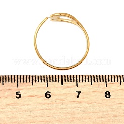中空ハート 304 ステンレススチール 調節可能なオープンカフリング 女性用  ゴールドカラー  25mm  内径：17mm&nbsp;RJEW-M103-01B-G