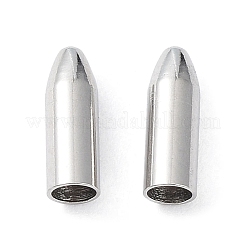 変色しない304ステンレススチールコードエンド  弾丸  ステンレス鋼色  7.5x2.5mm  穴：2mm&nbsp;STAS-P327-13P