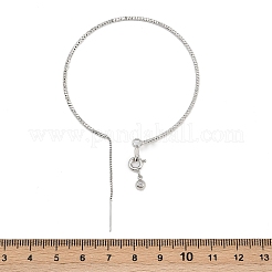 女性用真鍮バングル  プラチナ  0.15cm  内径：2-1/8x2-1/4インチ（5.3x5.8cm）&nbsp;BJEW-G751-01P