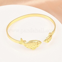Marine Organism Brass Cuff Bangles for Women&nbsp;BJEW-D368-03A-G