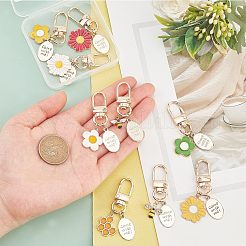 9Pcs Alloy Enamel Pendants Keychains&nbsp;HJEW-NB0001-52