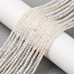 ナチュラルホワイトトパーズビーズ連売り  ラウンド  2mm  穴：0.5mm  約190個/連  14.96''（38センチメートル）&nbsp;G-RM241221-A9