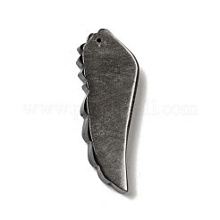 天然銀光沢黒曜石の大きなペンダント  翼のチャーム  61x21x9mm  穴：1.2mm&nbsp;G-D471-05B