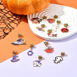 ハロウィン合金エナメルヨーロピアンダングルチャーム  混合図形  ミックスカラー  20~32mm  12個/セット&nbsp;PALLOY-FS00014