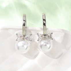 Bowknot with Round Brass Hoop Earrings&nbsp;EJEW-D351-12P