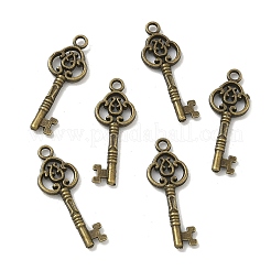 合金のチベット風チャーム  スケルトンキー  アンティークブロンズ  29x10mm&nbsp;PALLOY-N0118-146