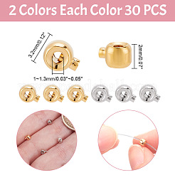 60Pcs 2 Colors Brass Crimp Beads&nbsp;KK-AR0003-62