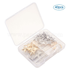 304ステンレスペンダント  星と三日月  ゴールデン·ステンレス鋼色  15x12x4mm  16.5x14.5x2mm  穴：1mm＆2.3mm  40個/箱&nbsp;STAS-TA0004-39